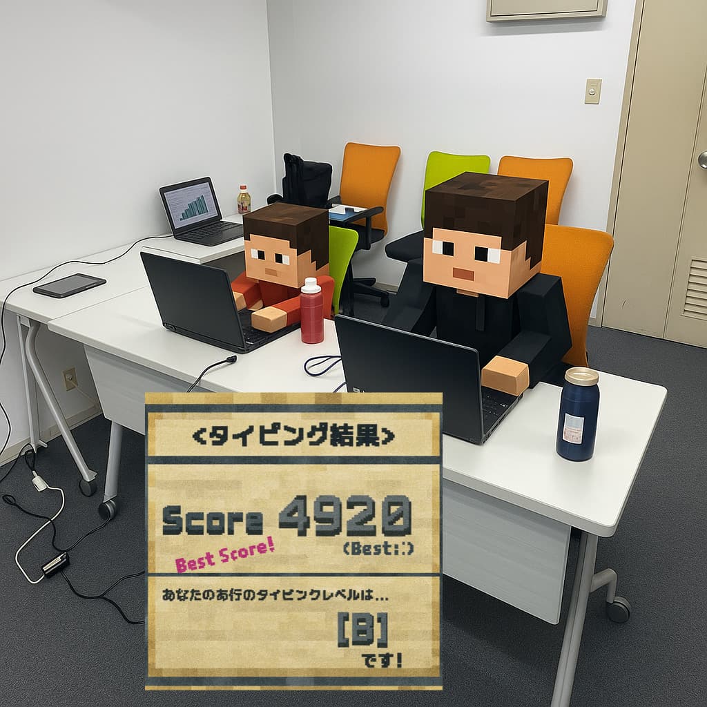 谷四校で生徒たちがタイピング練習に取り組んでいる様子